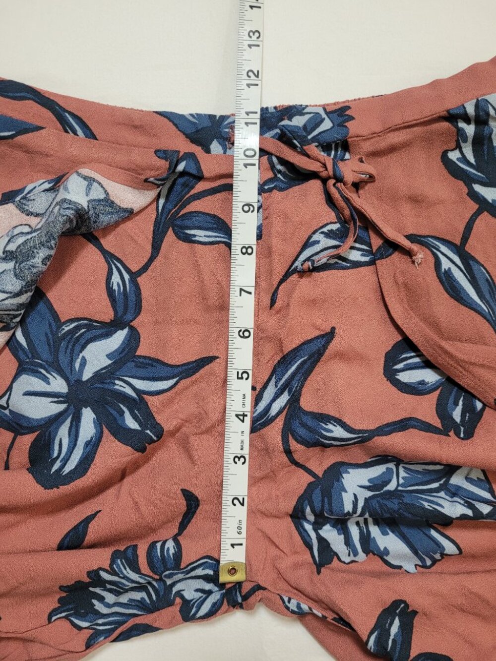 Olivaceous Raven Boho Floral Wide Leg Pants Drawstring Small Coastal Resort - Picture 7 of 11